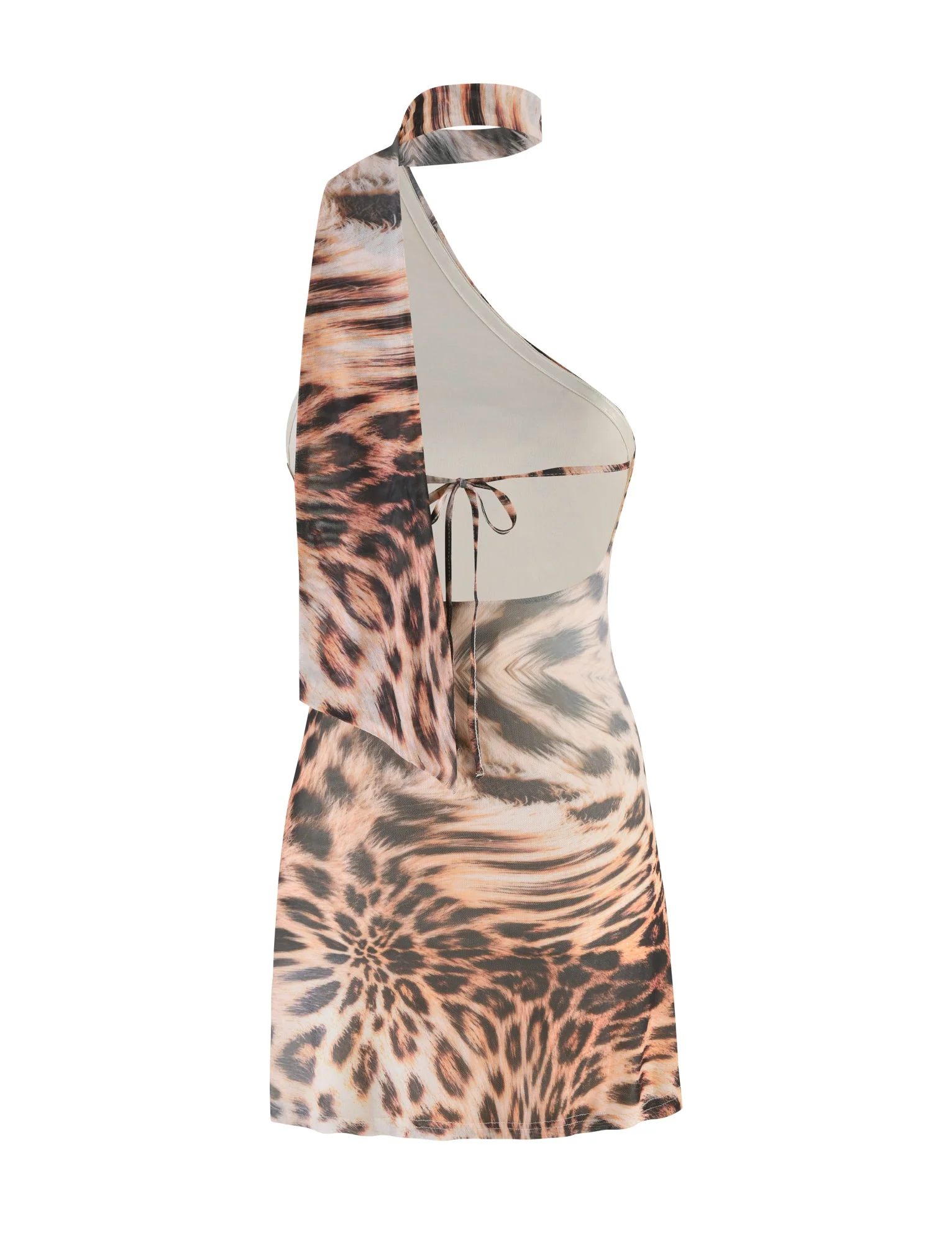 ALLIRA MESH MINI DRESS 2.0 - NEUTRAL : LEOPARD : LEOPARD HAZE - Image 9