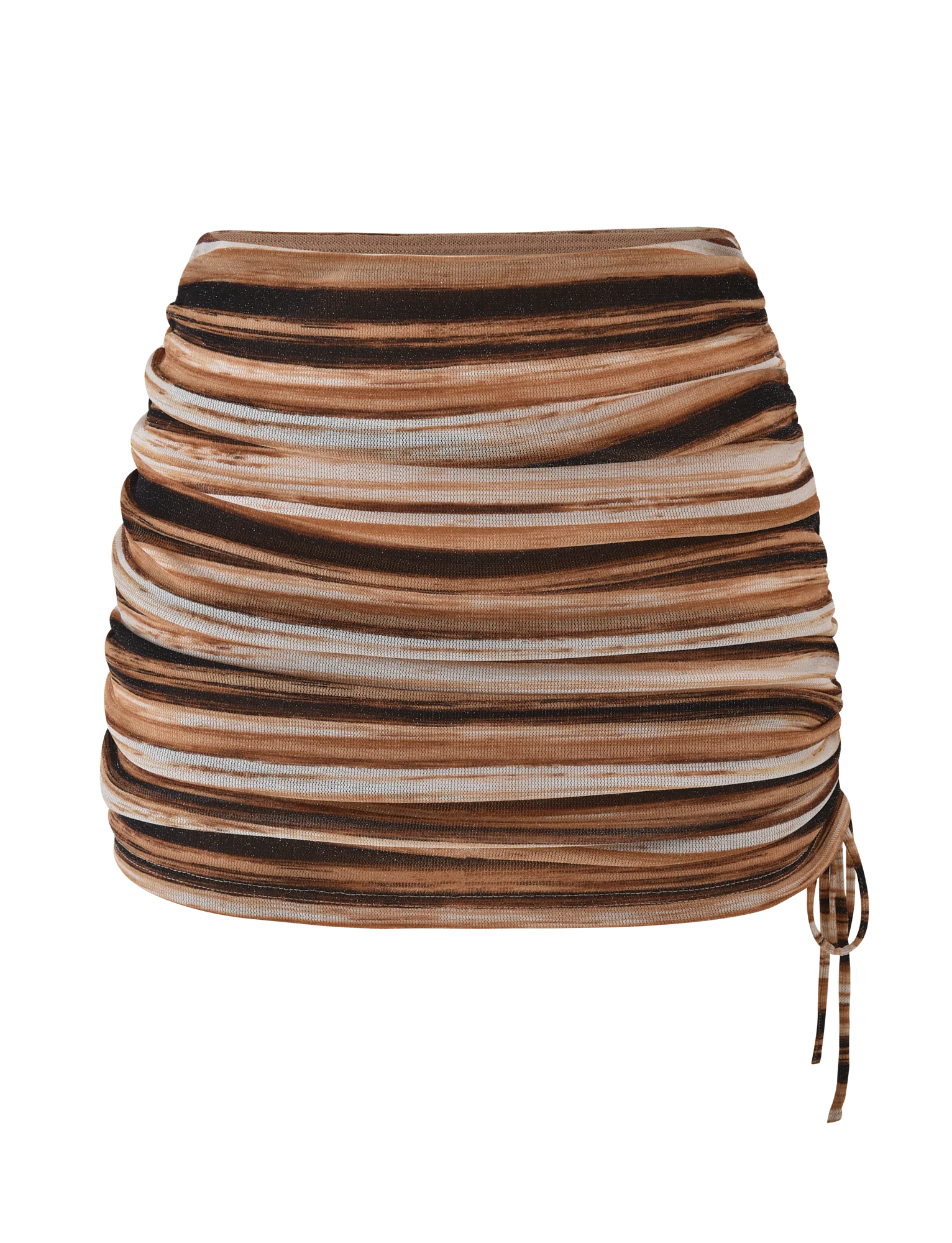 BRAELYN MINI SKIRT  - BROWN STRIPE - Image 6