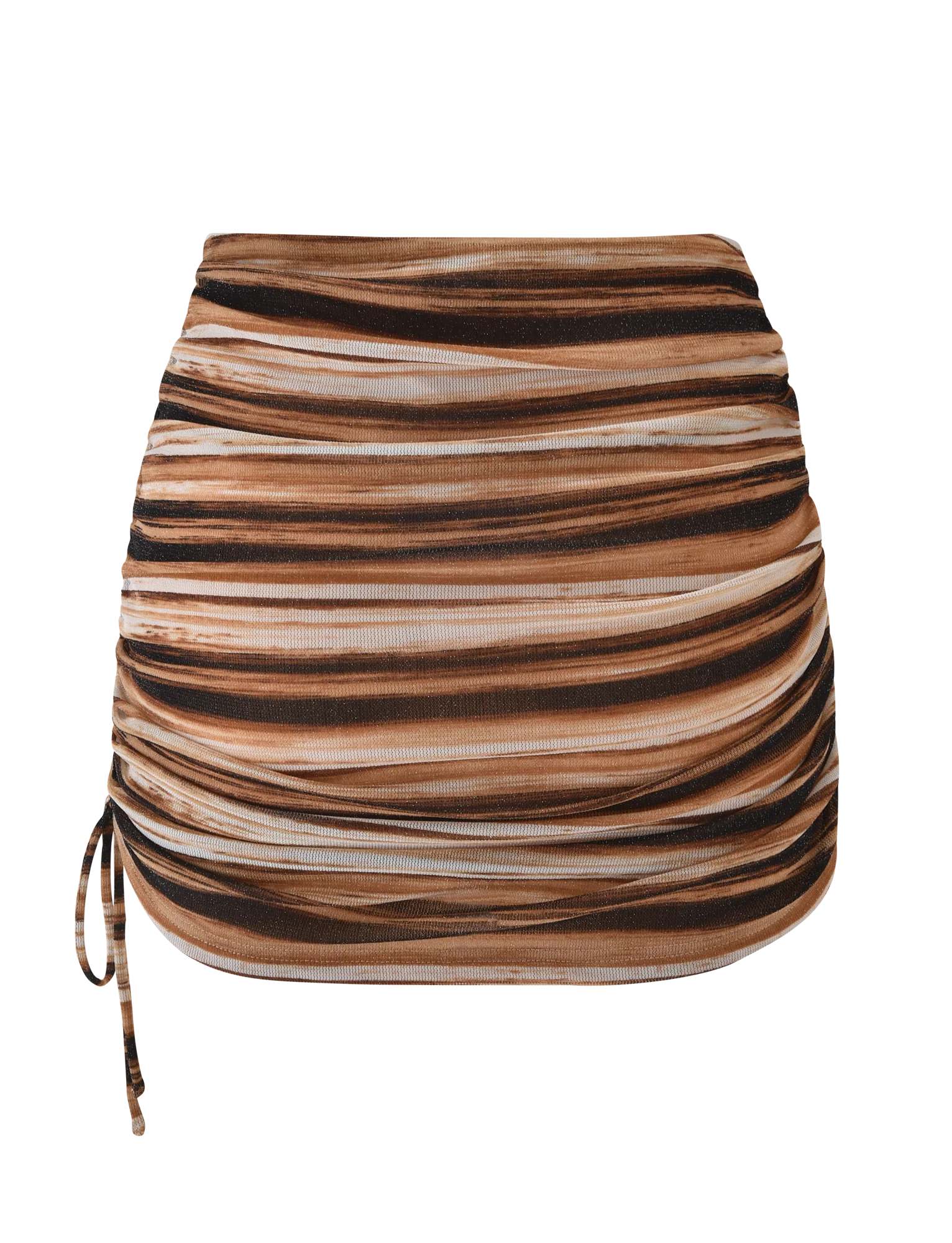 BRAELYN MINI SKIRT  - BROWN STRIPE - Image 7