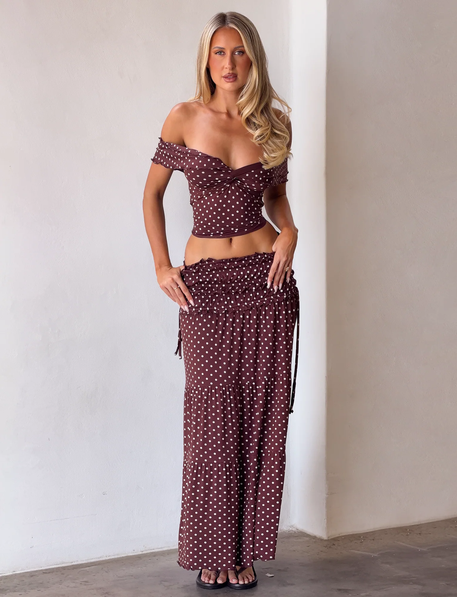 DENALI MAXI SKIRT - BROWN  DOT - Image 3
