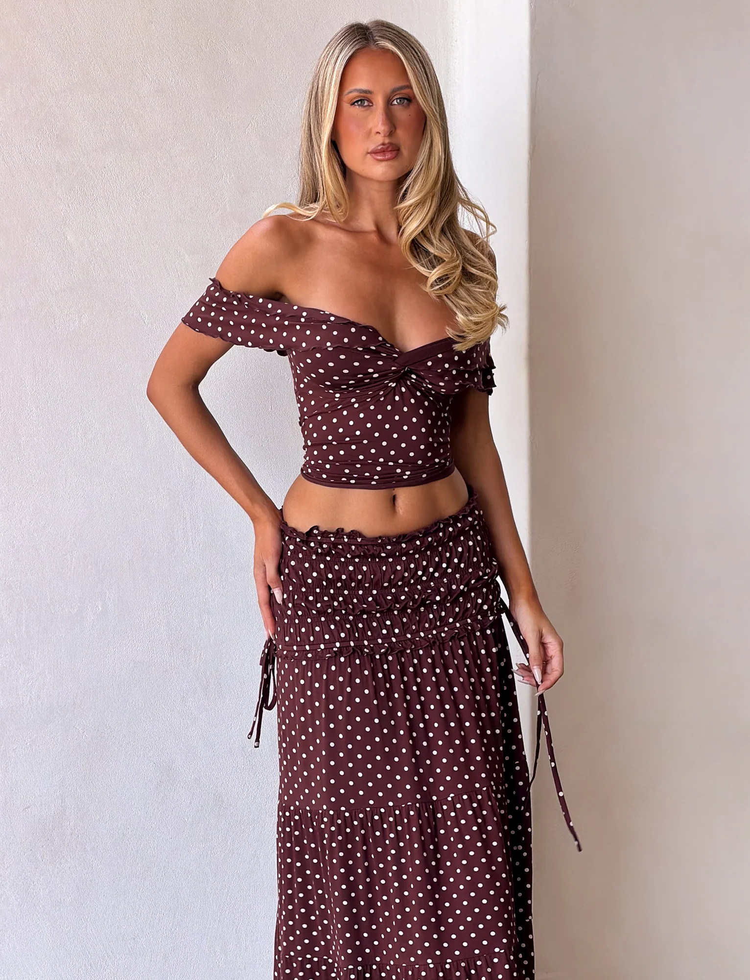 DENALI MAXI SKIRT - BROWN  DOT - Image 5
