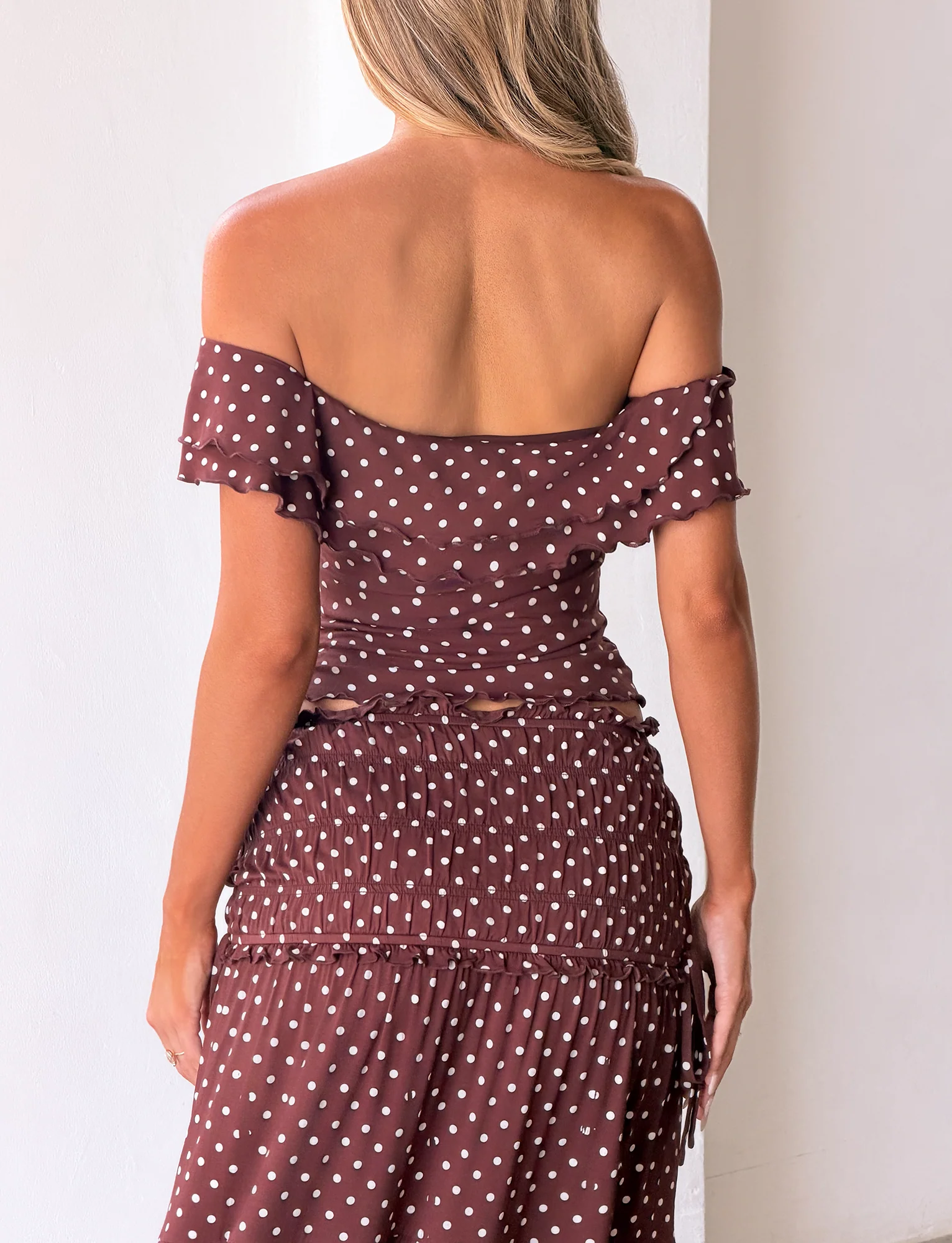 DENALI MAXI SKIRT - BROWN  DOT - Image 6