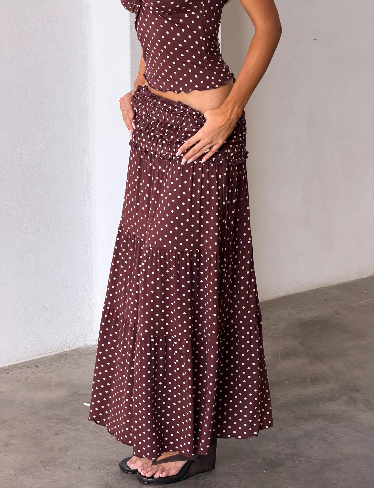 DENALI MAXI SKIRT - BROWN  DOT - Image 8