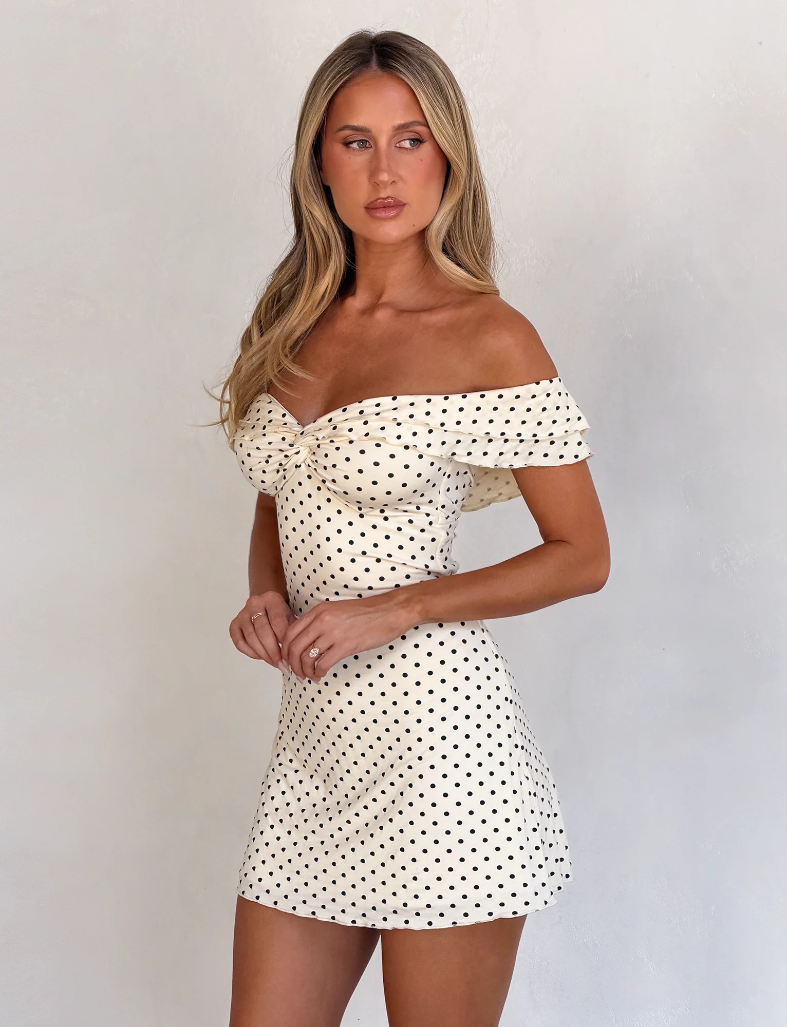 DENALI MINI DRESS - CREAM DOT - Image 4