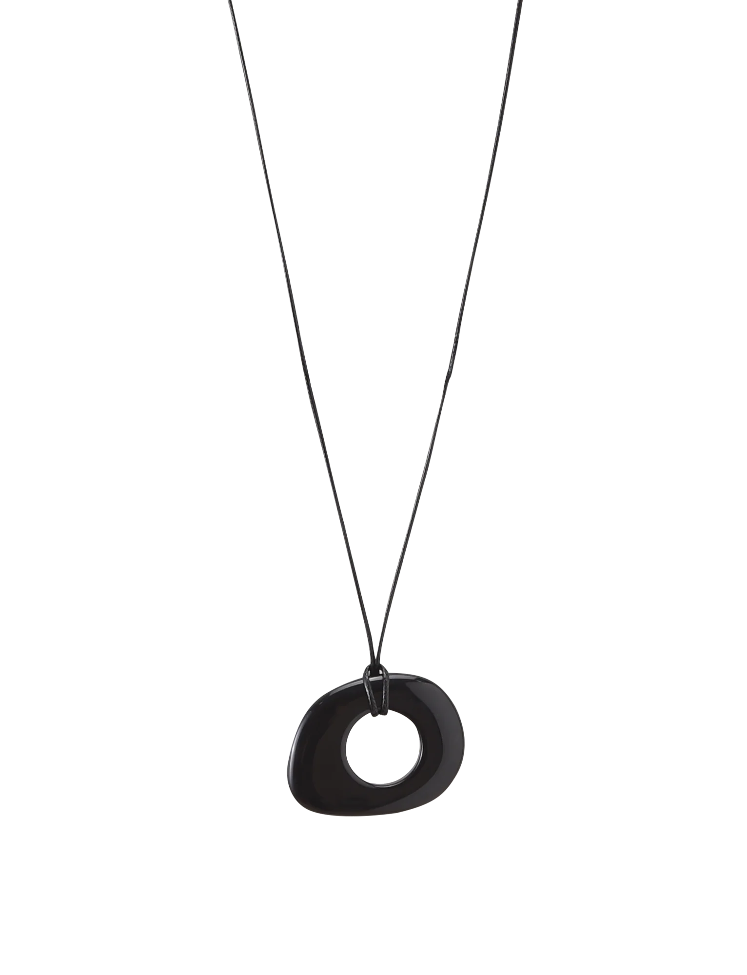FAELLA PENDANT NECKLACE - BLACK - Image 4