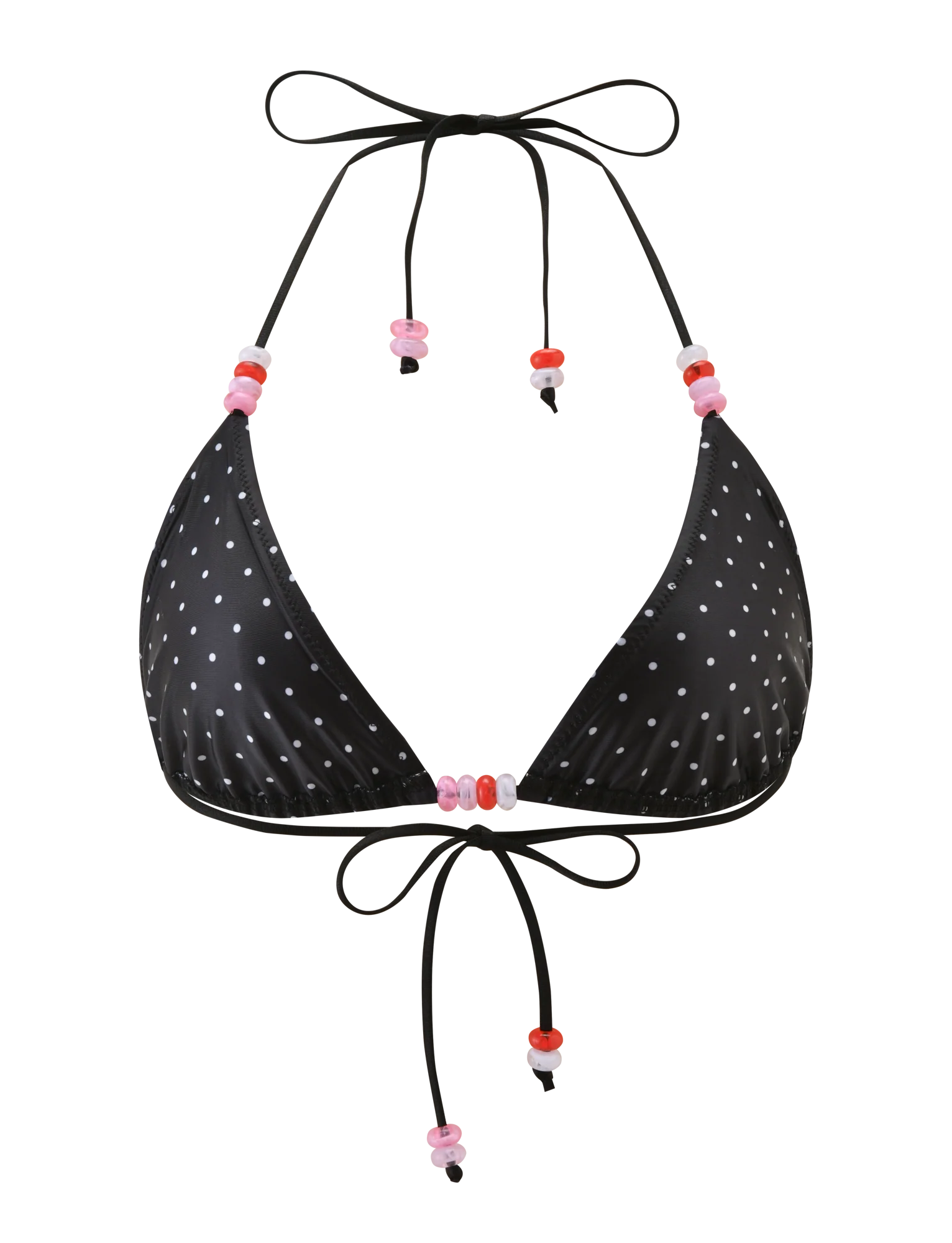 FINLEA BIKINI TOP - POLKA DOT BLACK CREAM - Image 8
