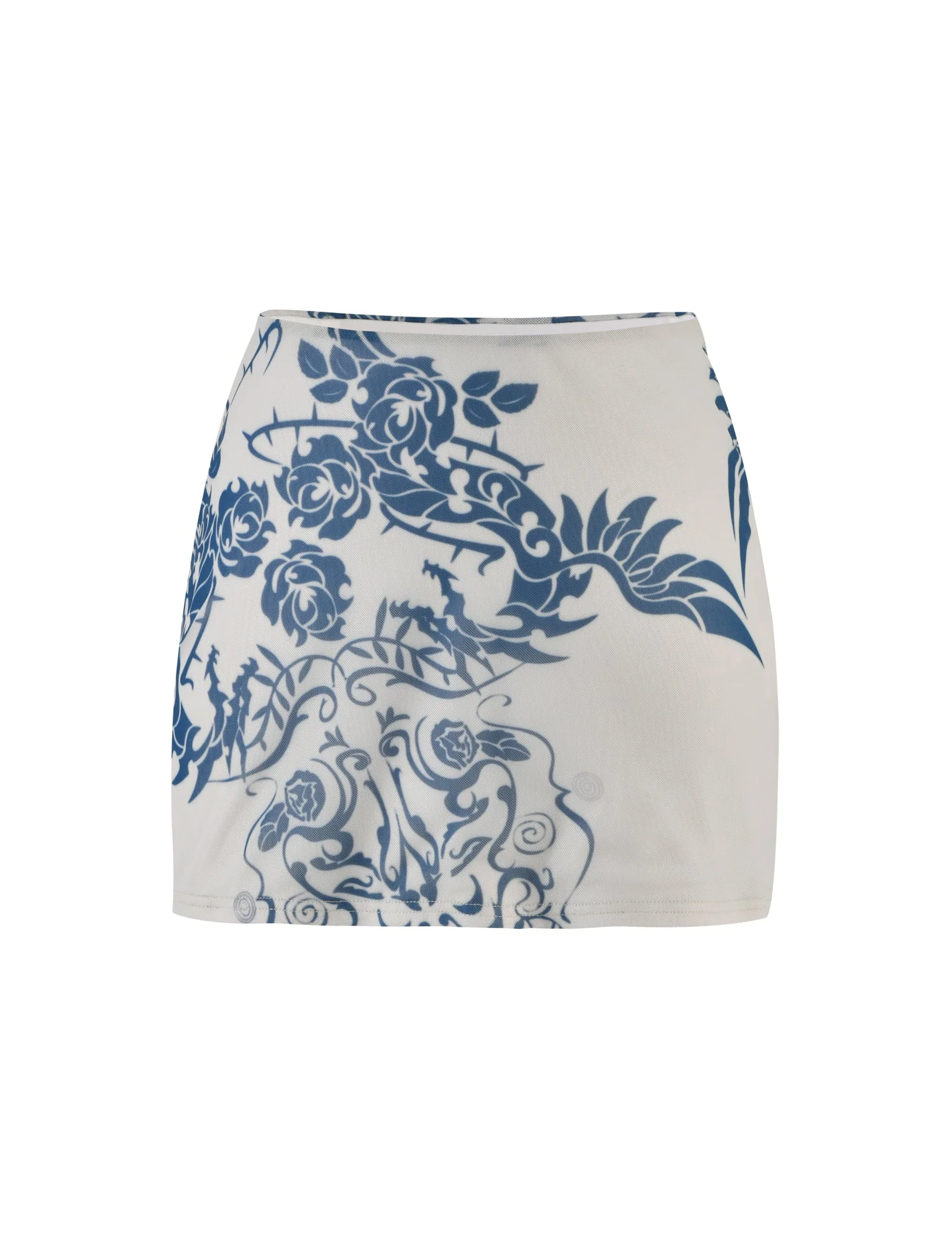 FINOLA MESH MINI SKIRT - BLUE : TATTOO : TATTOO PRINT - Image 9