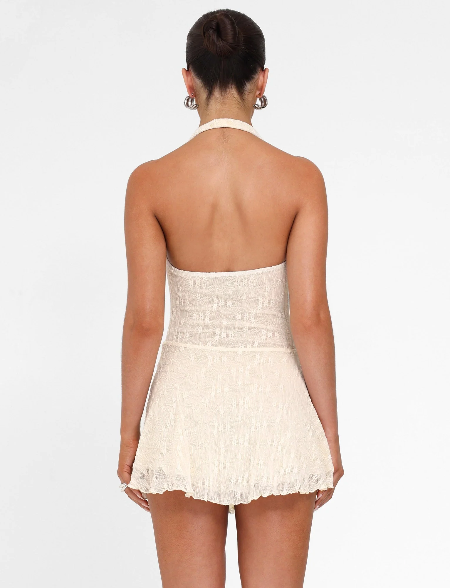 FIORELLA MINI DRESS - WHITE : LACE : CREAM - Image 7