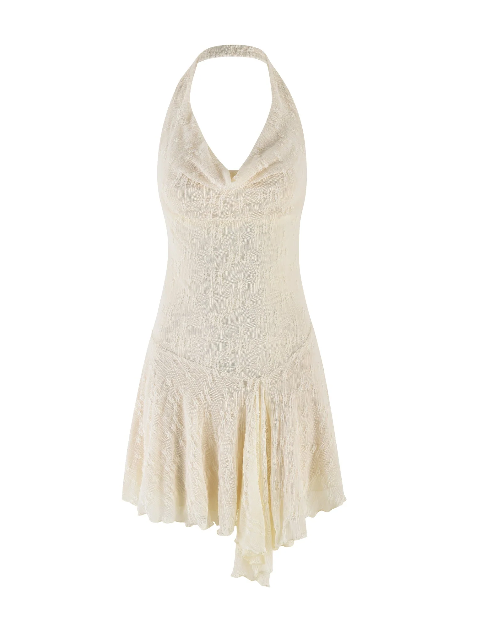 FIORELLA MINI DRESS - WHITE : LACE : CREAM - Image 8