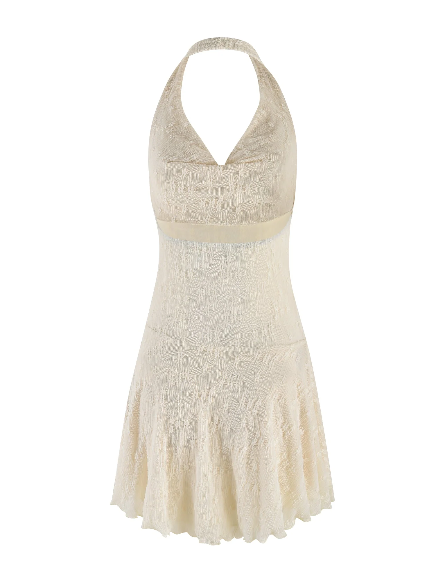 FIORELLA MINI DRESS - WHITE : LACE : CREAM - Image 9