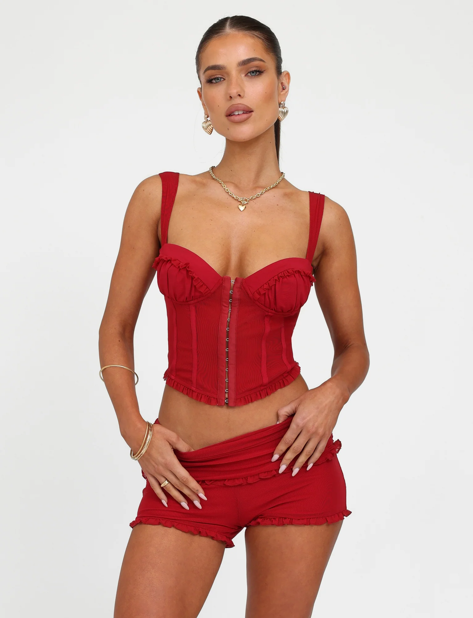 GINNY SHORT - RED : CHERRY RED - Image 5