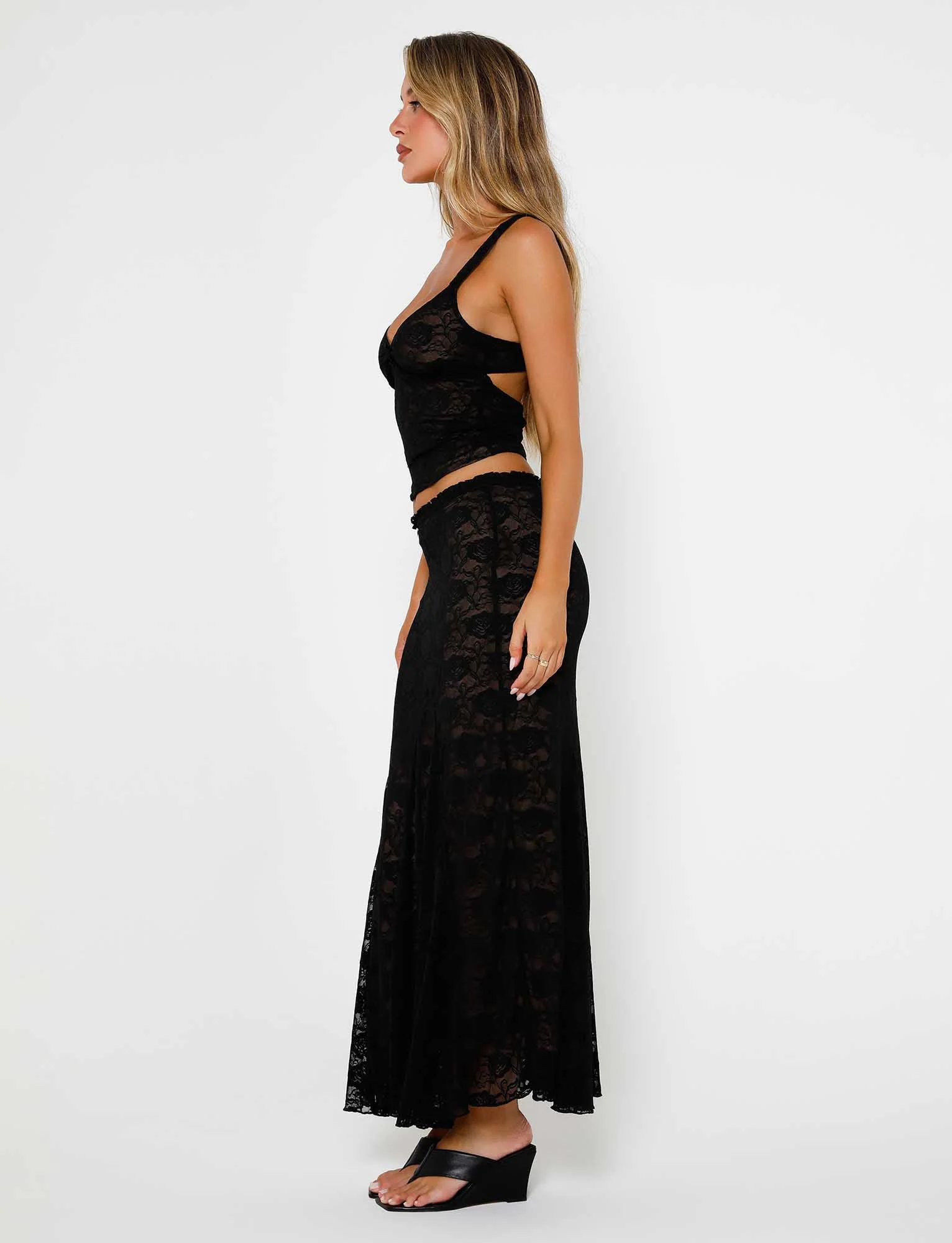 ISADORA SKIRT - BLACK : LACE - Image 5