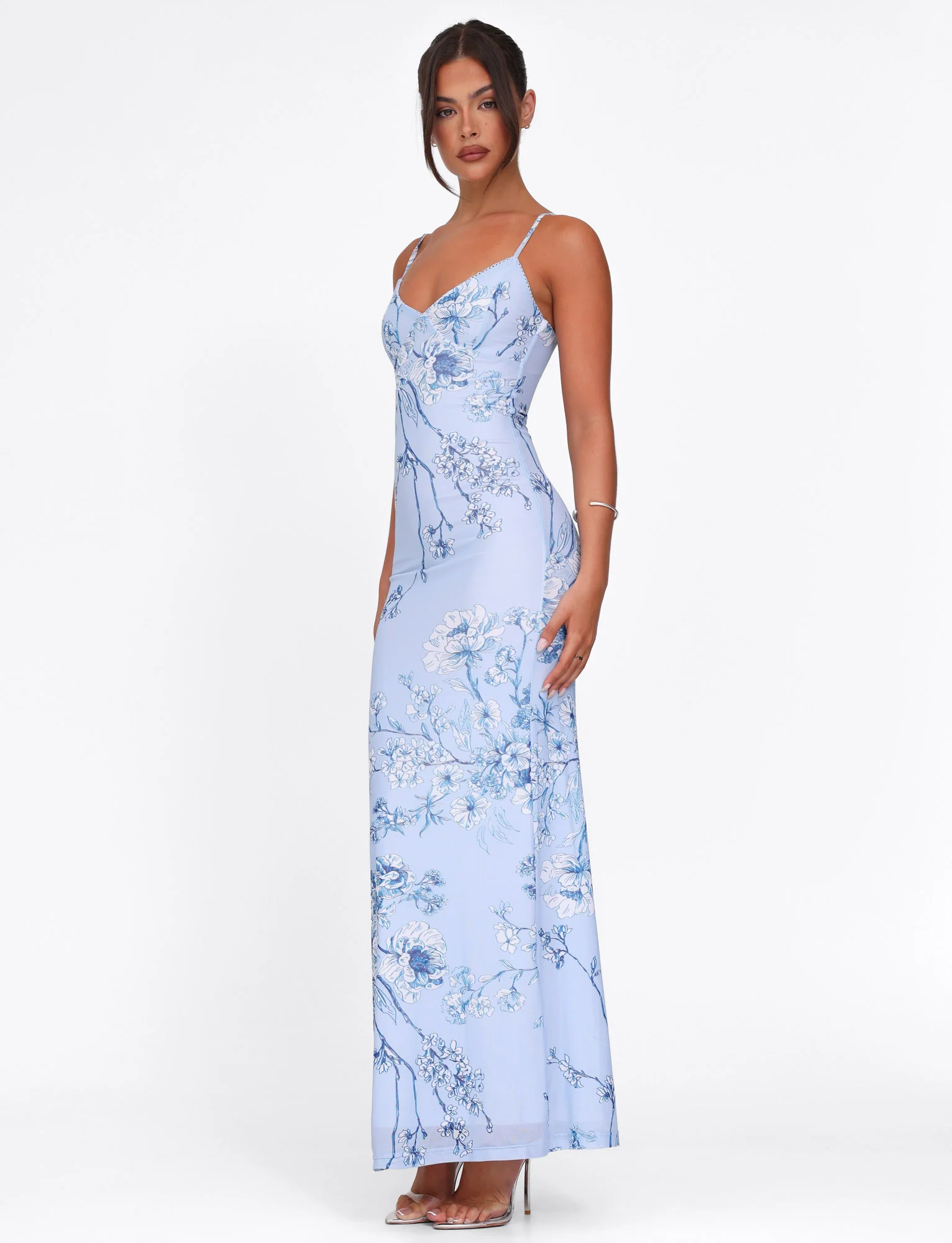 JULIANNA DRESS - BLUE : FLORAL : CERAMIC FLORAL - Image 5