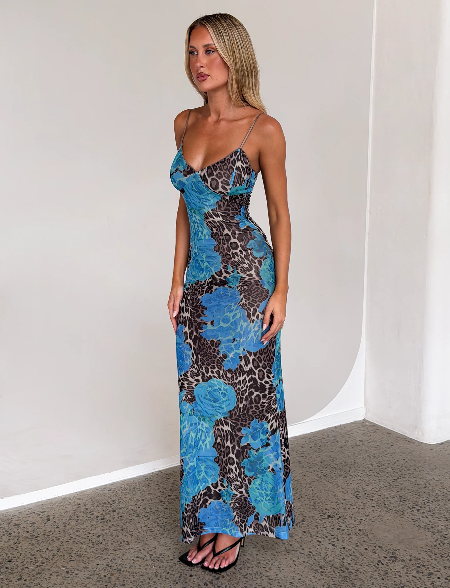 JULIANNA DRESS - BLUE : LEOPARD - Image 6