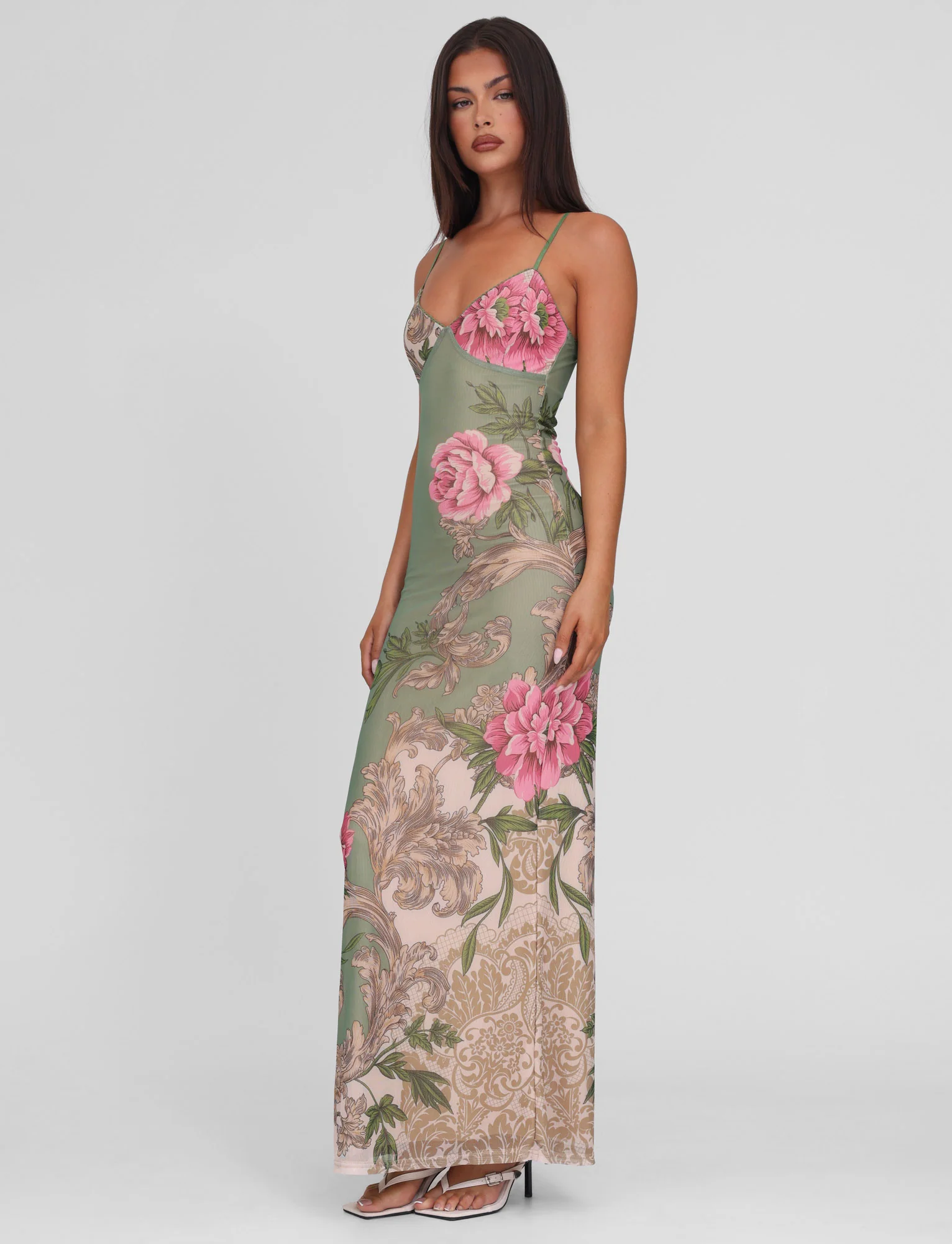 JULIANNA DRESS - GREEN : FLORAL : ROCCOCO FLORAL - Image 5