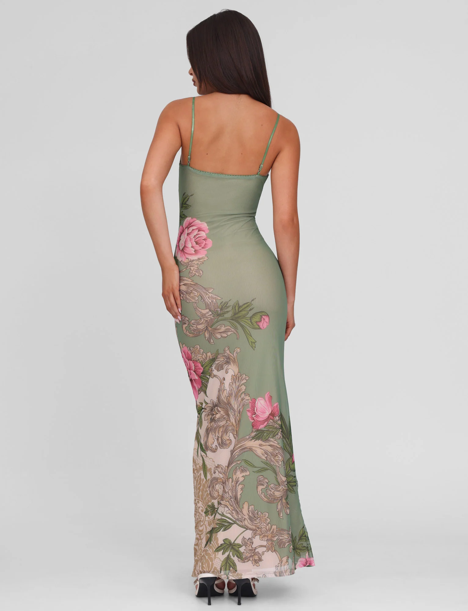 JULIANNA DRESS - GREEN : FLORAL : ROCCOCO FLORAL - Image 6