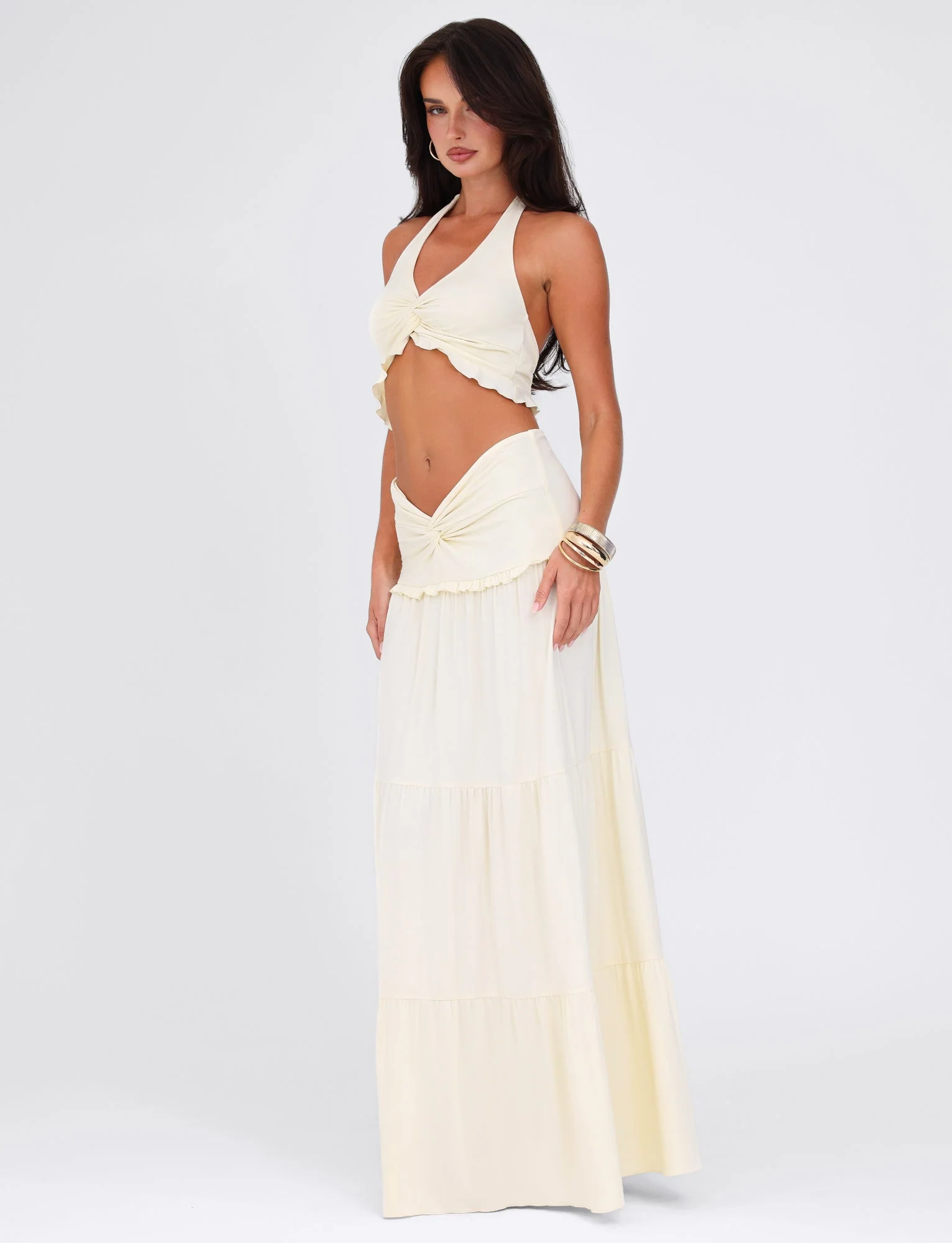KATYA MAXI SKIRT - WHITE : CREAM - Image 3