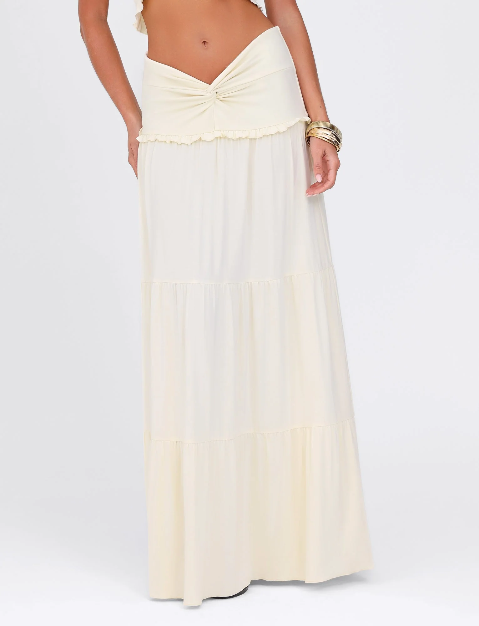 KATYA MAXI SKIRT - WHITE : CREAM - Image 5