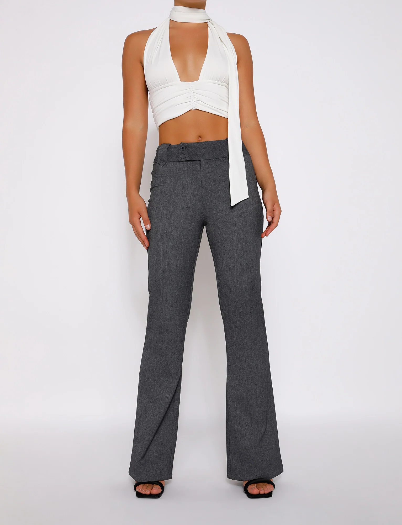 KITTIE HIGH RISE PANT - GREY - Image 5