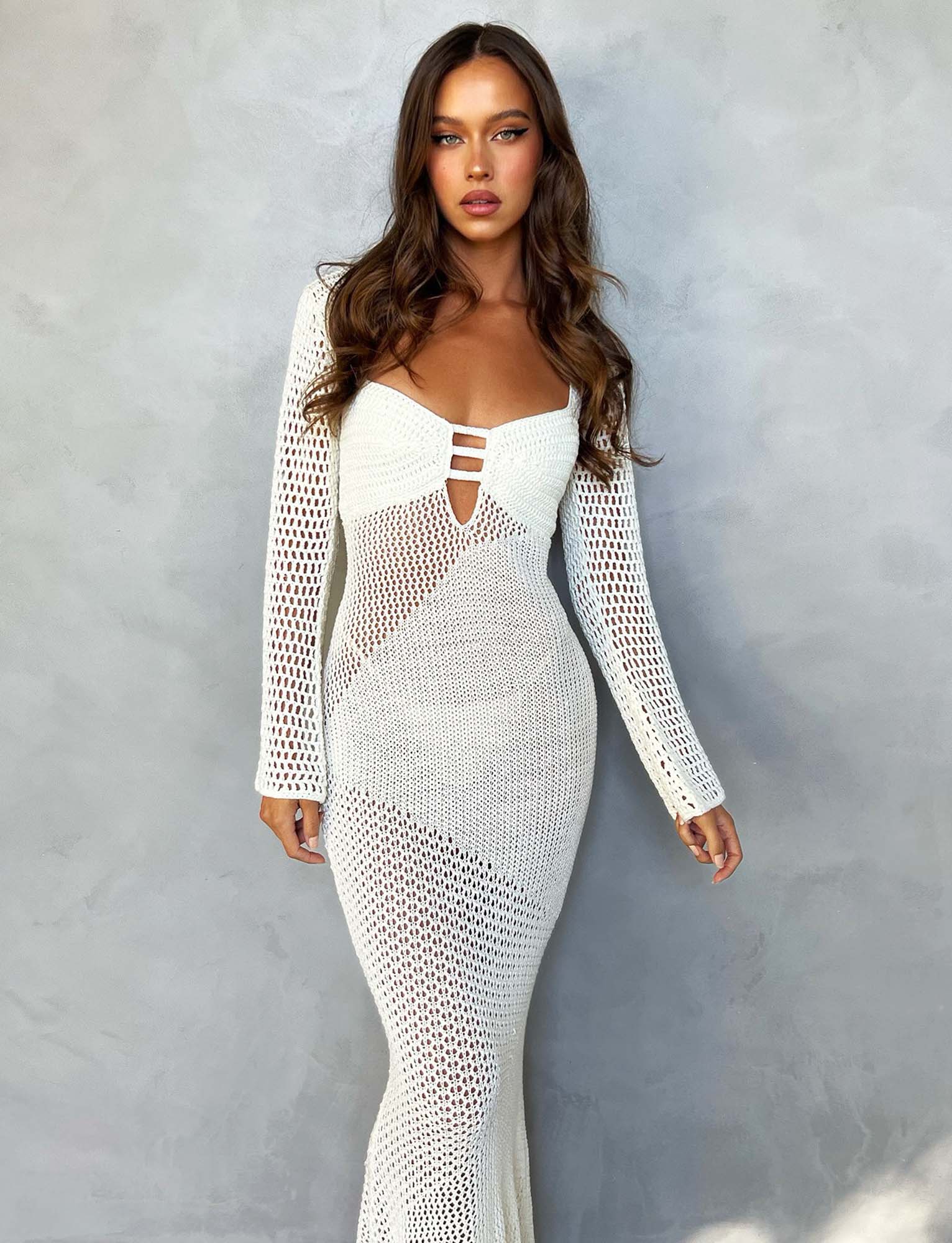 MACAULEY DRESS - WHITE : CREAM - Image 4