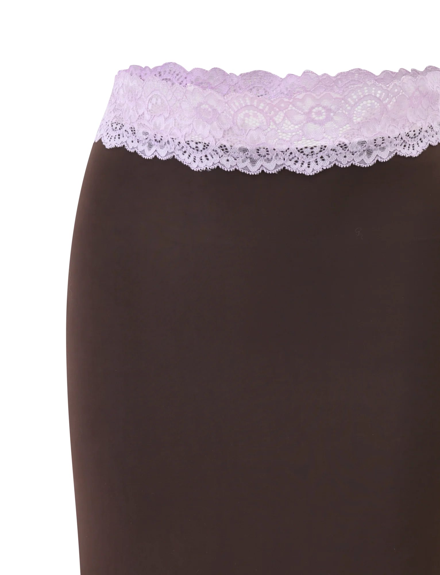 PARISA LACE TRIM MIDI SKIRT - BROWN AND LILAC - Image 7
